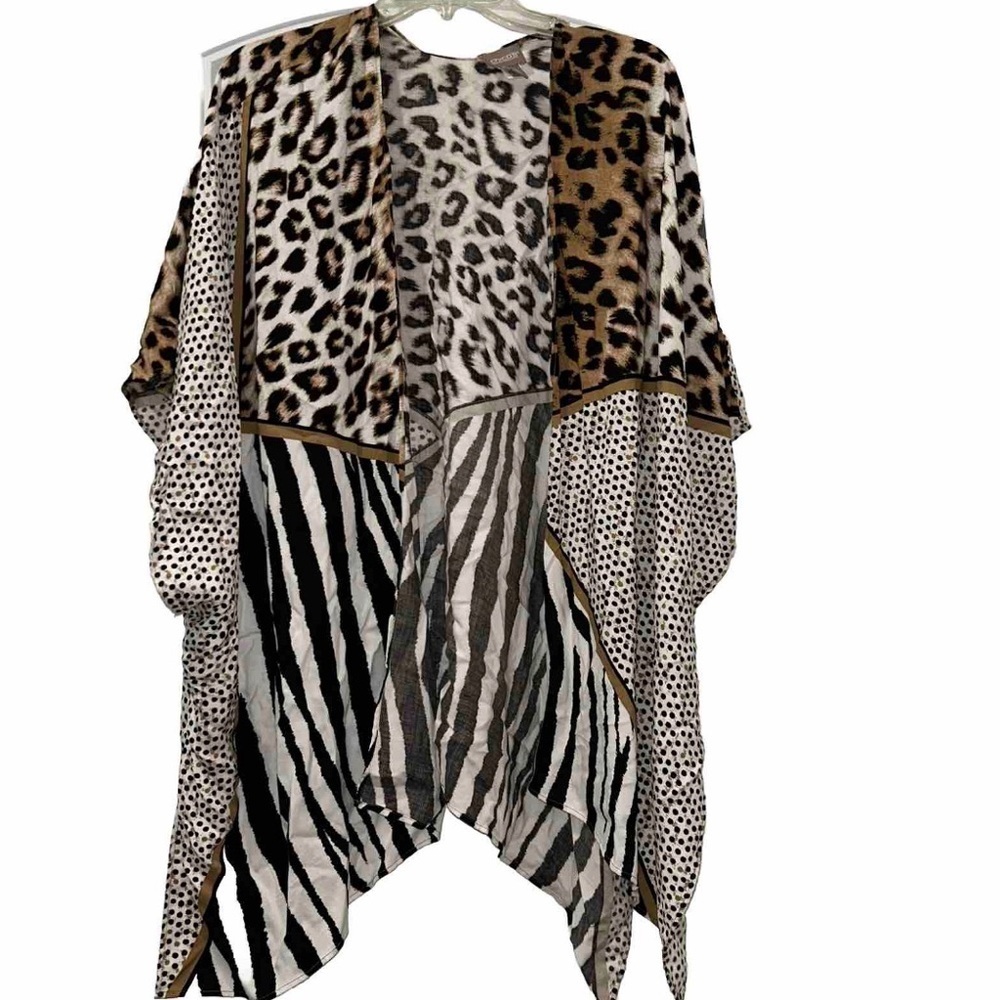 Chico's Leopard-print Jacquard Ruana Wrap Women’s Medium